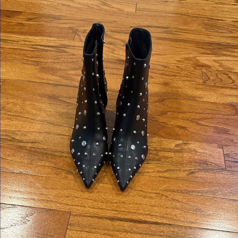 Jessica Simpson Black Studded Heeled Boots NWOB